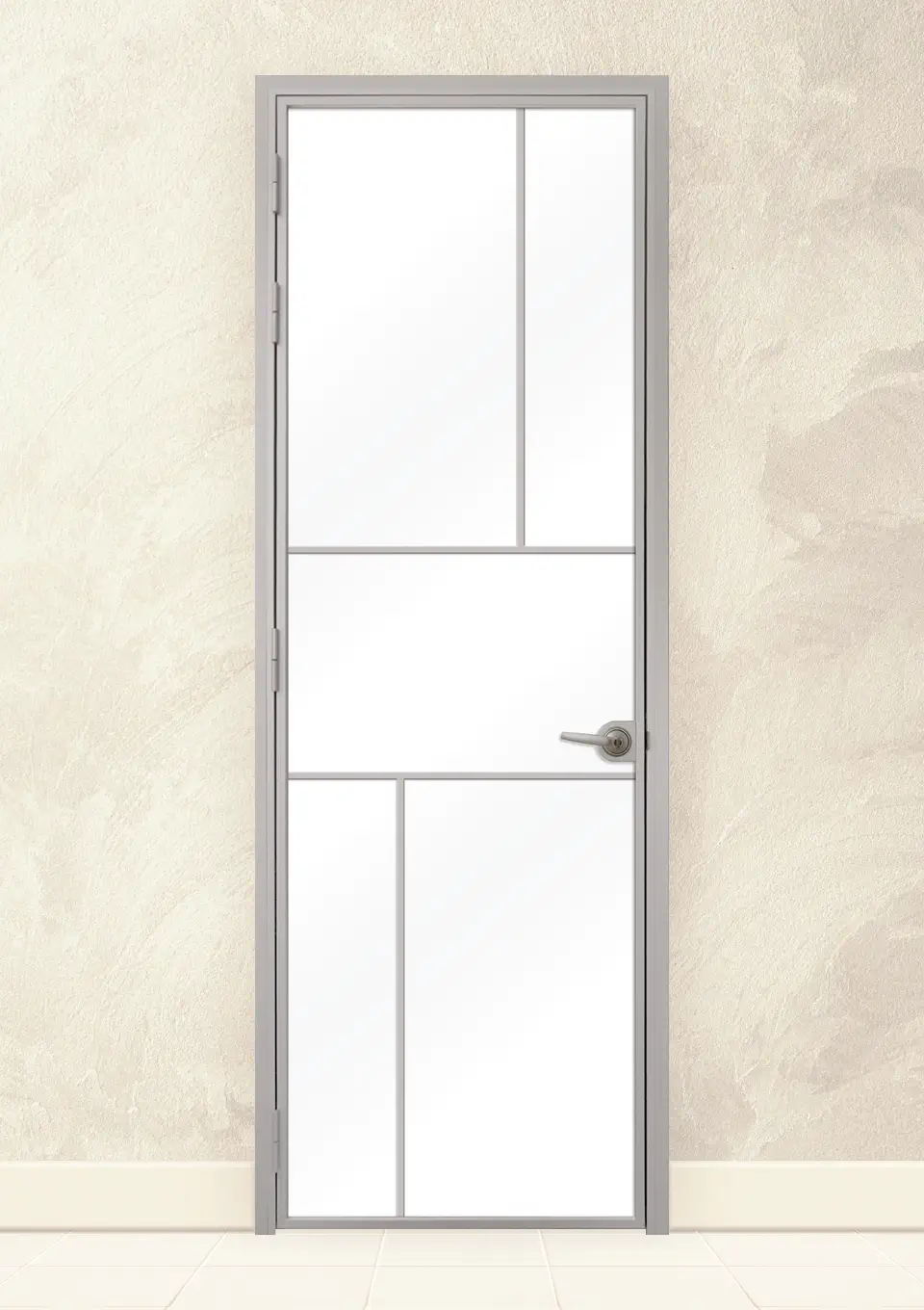 Стъклена врата Lusso L-10, Сив Мат