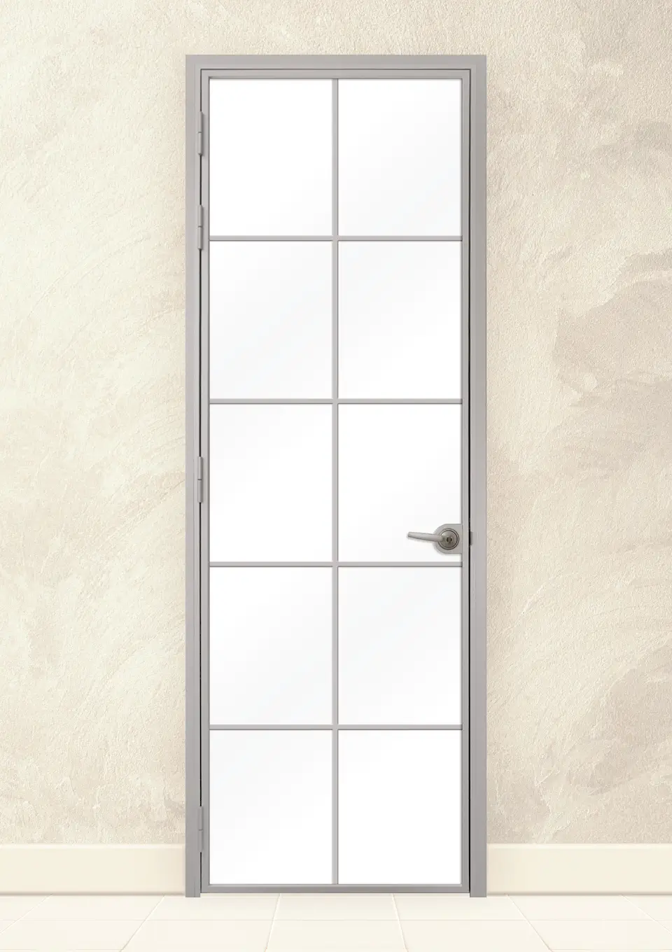 Стъклена врата Lusso L-3, Сив мат