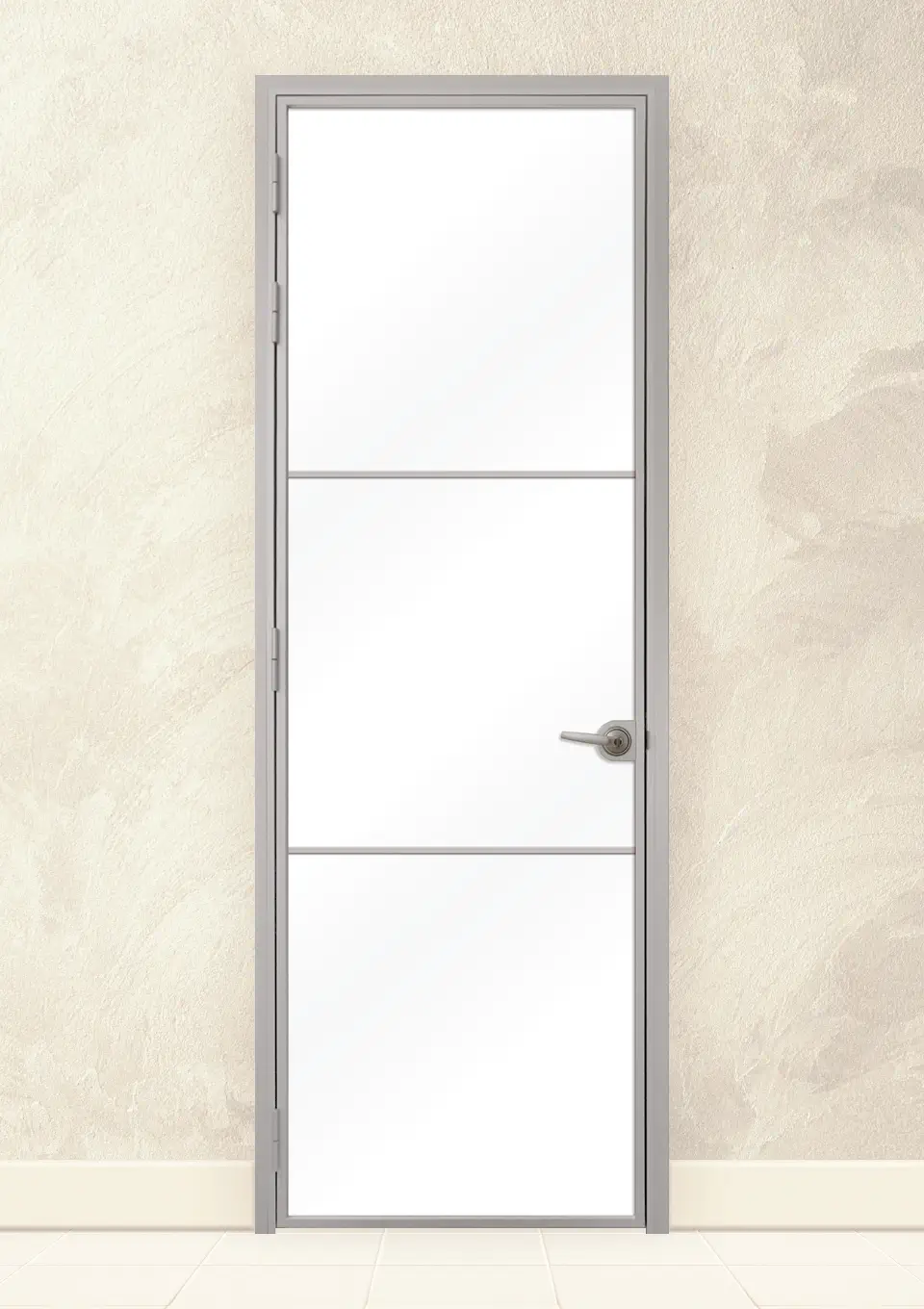 Стъклена врата Lusso L-7, Сив Мат