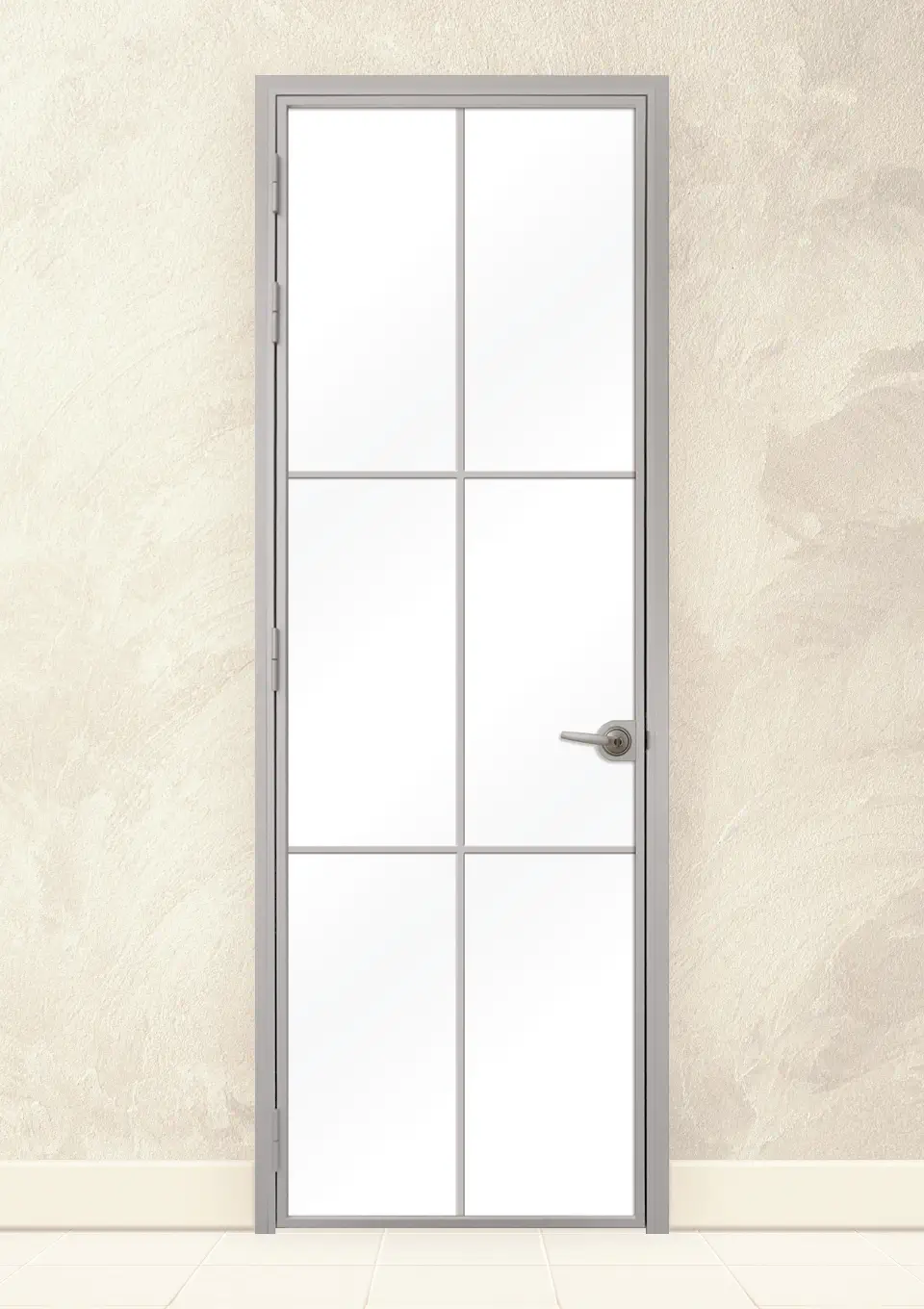 Стъклена врата Lusso L-9, Сив Мат